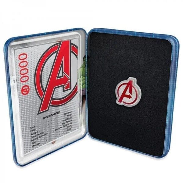 2020 $2 Marvel Avengers Logo 1oz Silver Coin - Image 3