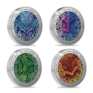 2020 4 x $1 Nga Hau e Wha The Four Winds 1/2oz Silver Coins Set
