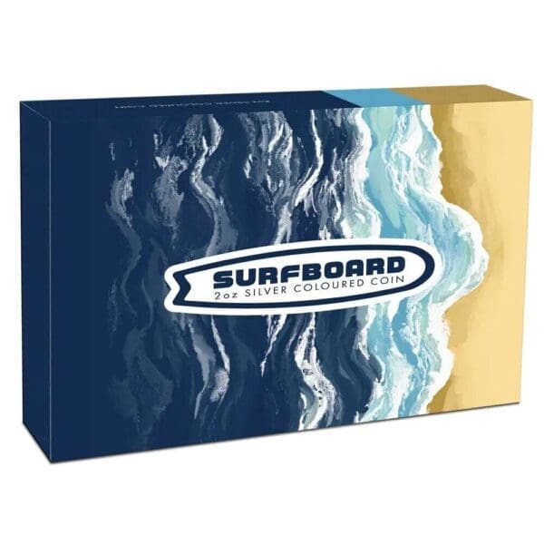 2020 $2 Surfboard Coloured 2oz Silver Proof Coin - Image 4