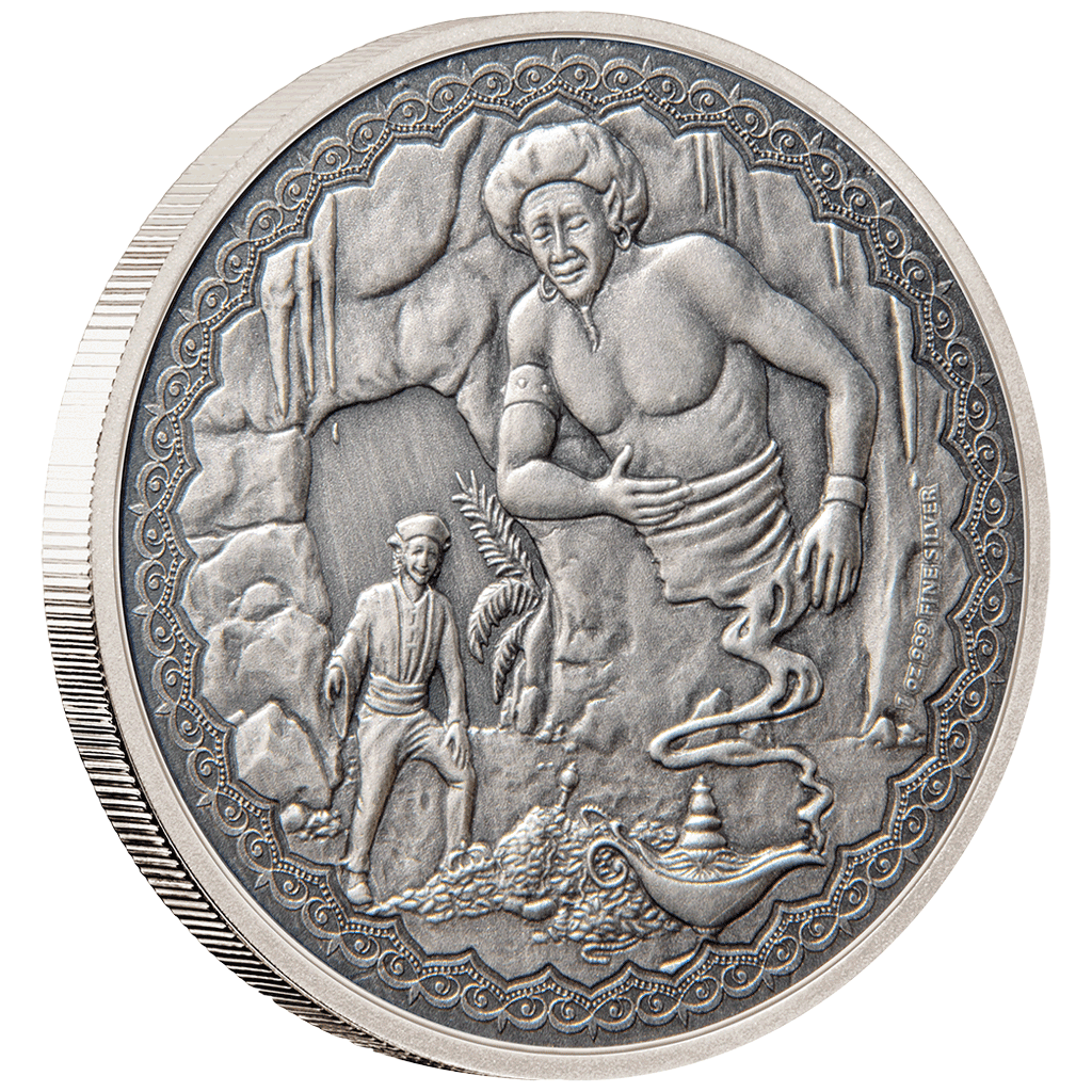 2019 $2 Aladdin Legendary Tales 1oz Silver Coin