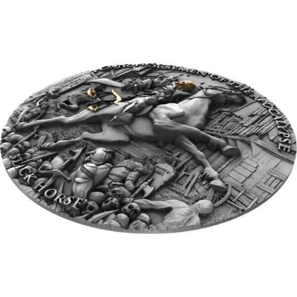 2020 $5 Black Horse Four Horsemen Of The Apocalypse 2oz Silver Coin - Image 2