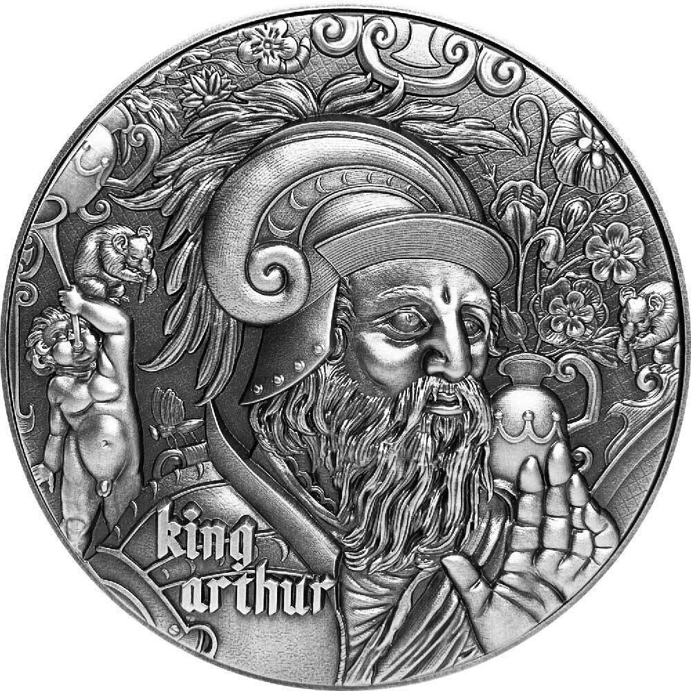 2020 King Arthur Nine Worthies 2oz Silver 11.5oz Copper Bimetal Coin