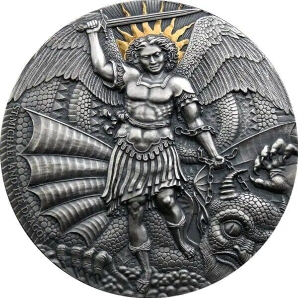 2020 Apocalypse St. Michael And the Dragon 3oz Silver Coin