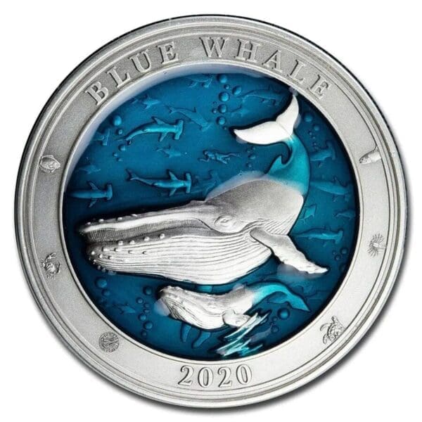 2020 $5 Blue Whale Underwater World 3oz Silver Coin