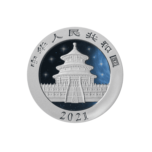 2021 Glowing Galaxy III - Chinese Panda Silver Glow In Dark Coin - Image 2