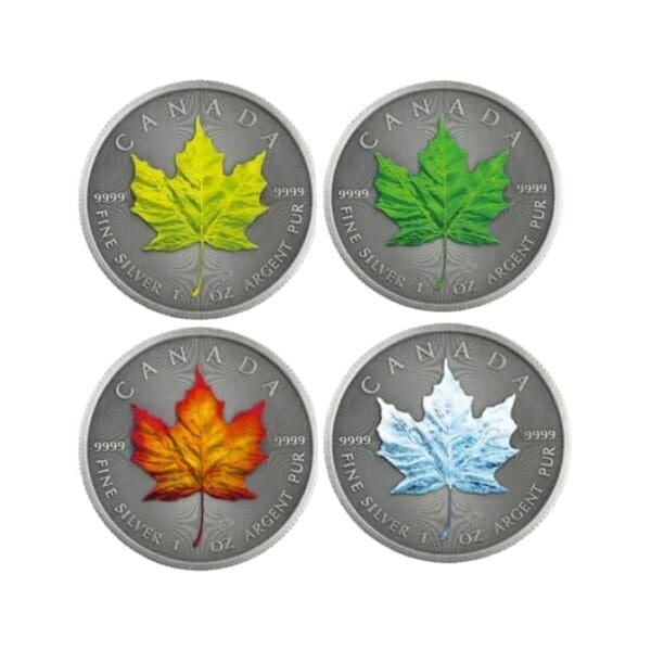 2020 $5 Four Seasons Maple Leaf 1oz Silver 4 Coin Set