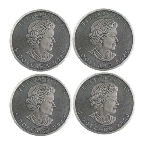 2020 $5 Four Seasons Maple Leaf 1oz Silver 4 Coin Set - Image 2