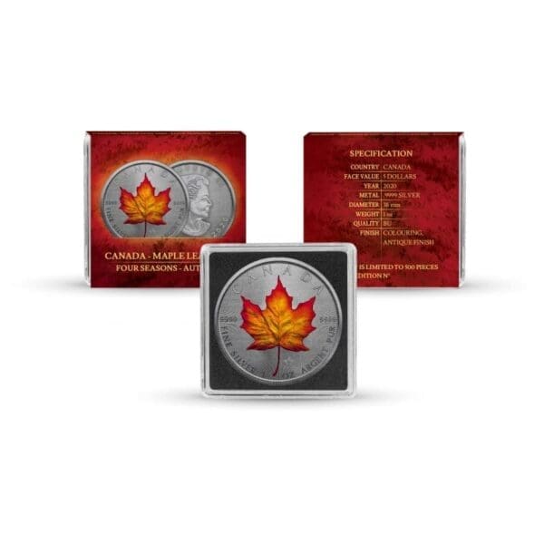 2020 $5 Four Seasons Maple Leaf 1oz Silver 4 Coin Set - Image 3