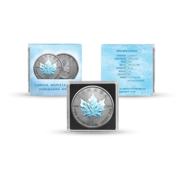 2020 $5 Four Seasons Maple Leaf 1oz Silver 4 Coin Set - Image 5