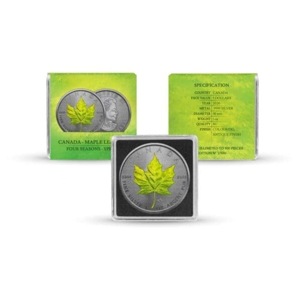 2020 $5 Four Seasons Maple Leaf 1oz Silver 4 Coin Set - Image 4