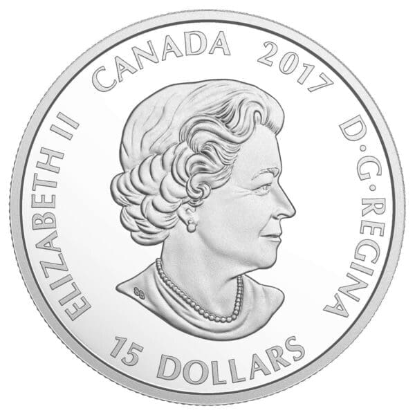 2017 $15 Great Canadian Outdoors Night Skiing Silver Coin - Image 3