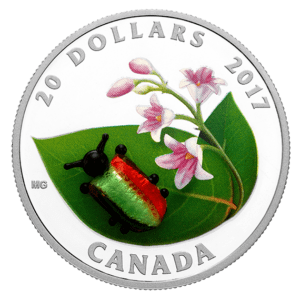 2017 $20 Little Creatures Dogbane Beetle Venetian Glass 1oz Silver Coin