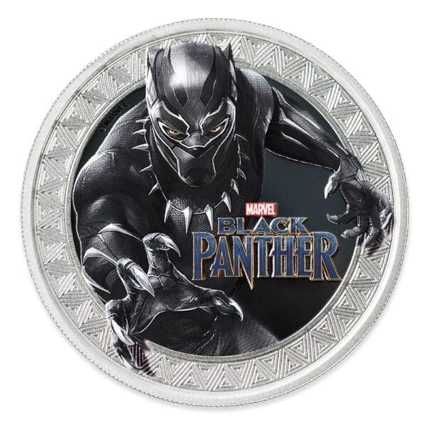 2018 $1 Black Panther Marvel 1oz Silver Poof Coloured Coin