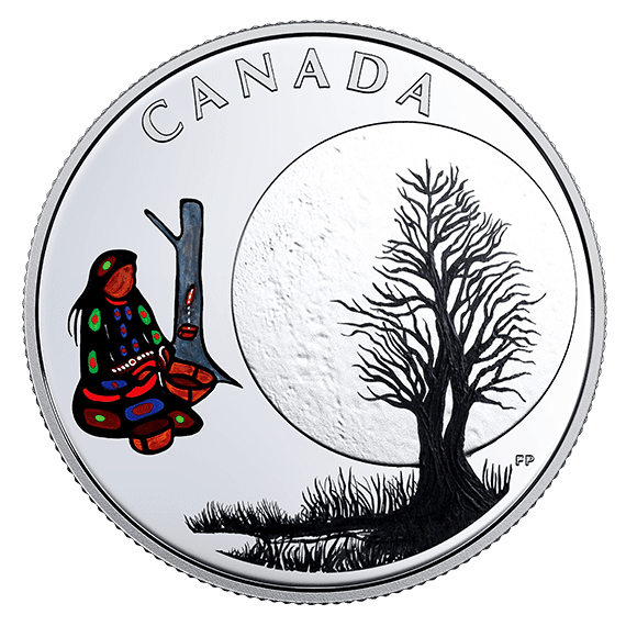 2018 $3 The Thirteen Teachings From Grandmother Moon Sugar Moon 1/4oz Silver Coin