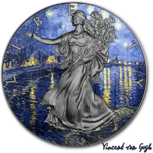 2019 $1 Vincent Van Gogh Starry Night Over The Rhone American Silver Eagle 1oz Silver Coin