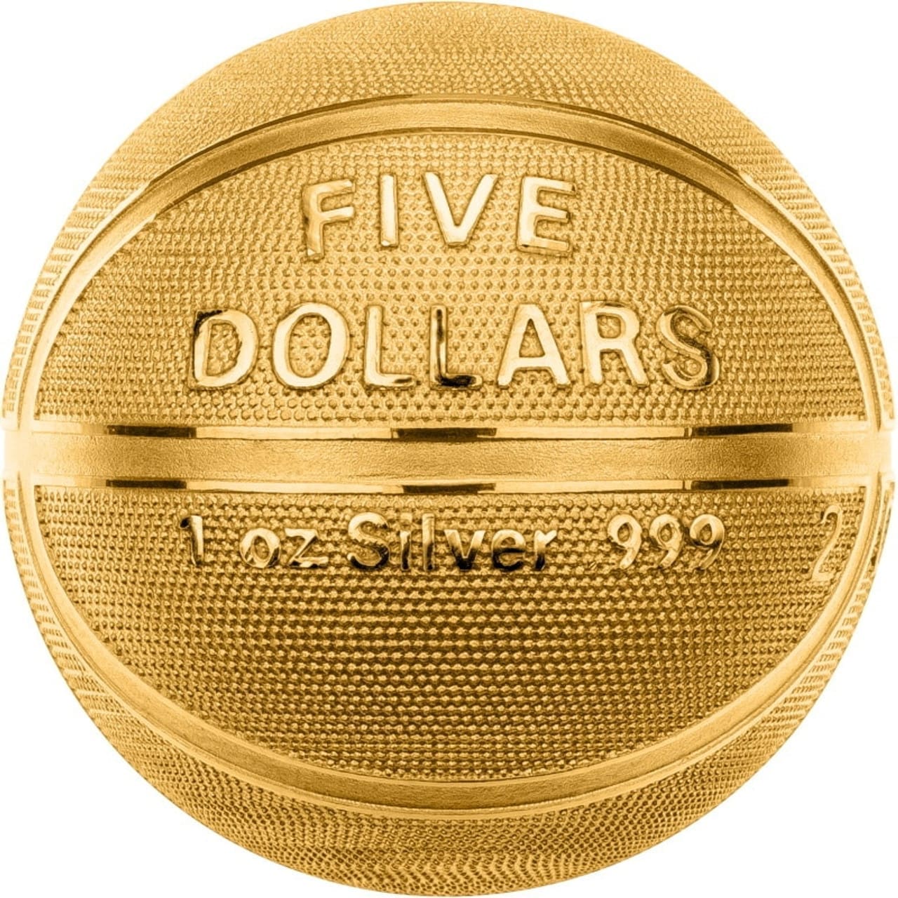 2020 $5 Basketball Spherical 1oz Silver Coin