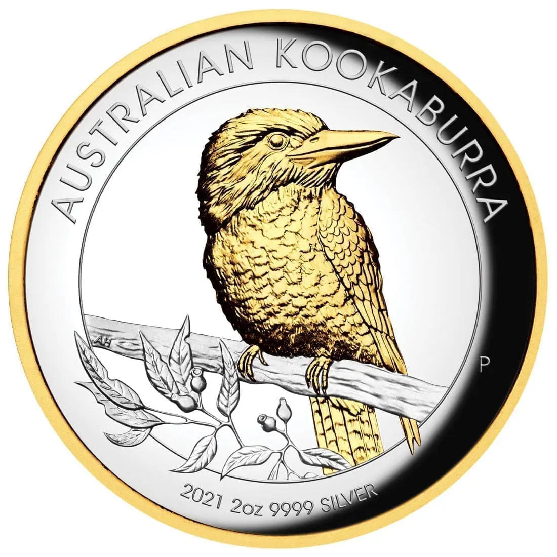 2021 $2 Australian Kookaburra Gilded 2oz Silver Proof Coin
