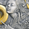 2021 $5 Amaterasu Divine Faces of the Sun 3oz Antiqued Silver Coin - Image 2