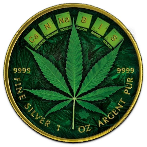 2021 $5 Cannabis Maple Leaf 1oz Silver Coin