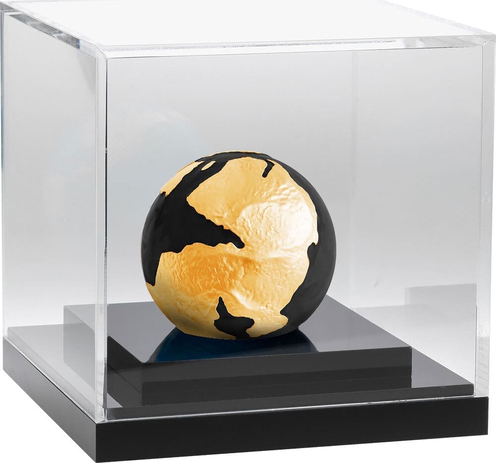 2022 $5 Black Pangea Spherical Earth 3oz Silver Gilded Coin