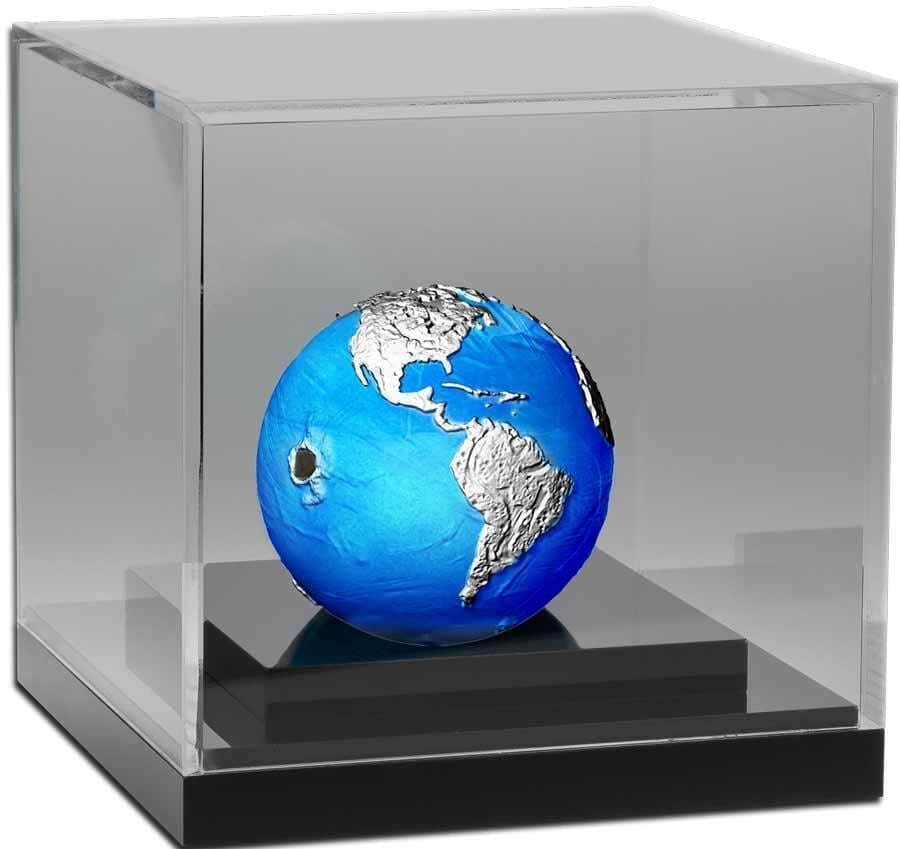 2022 $5 Blue Marble Endangered Meteorite Sphere Earth 3oz Silver Coin