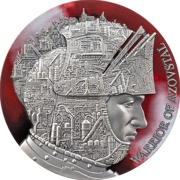 2022 $5 Warrior Of Azovstal Ukraine 2oz Silver Antiqued Coin