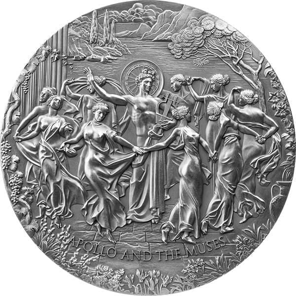 2022 Apollo and The Muses Celestial Beauty 5oz Antiqued Silver Coin