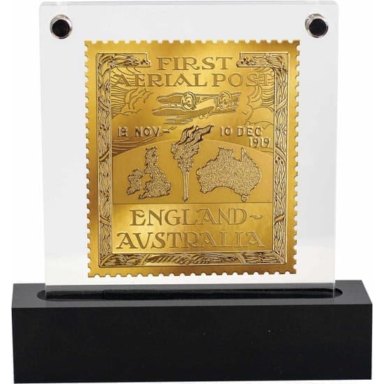 2019 First Aerial Post Vignette Centenary Gilded Tribute In Display Case