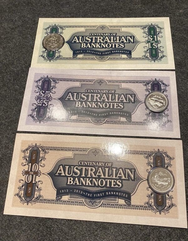 2013 20-50c Centenary of Australian Banknotes 3 Coin Set - Image 2