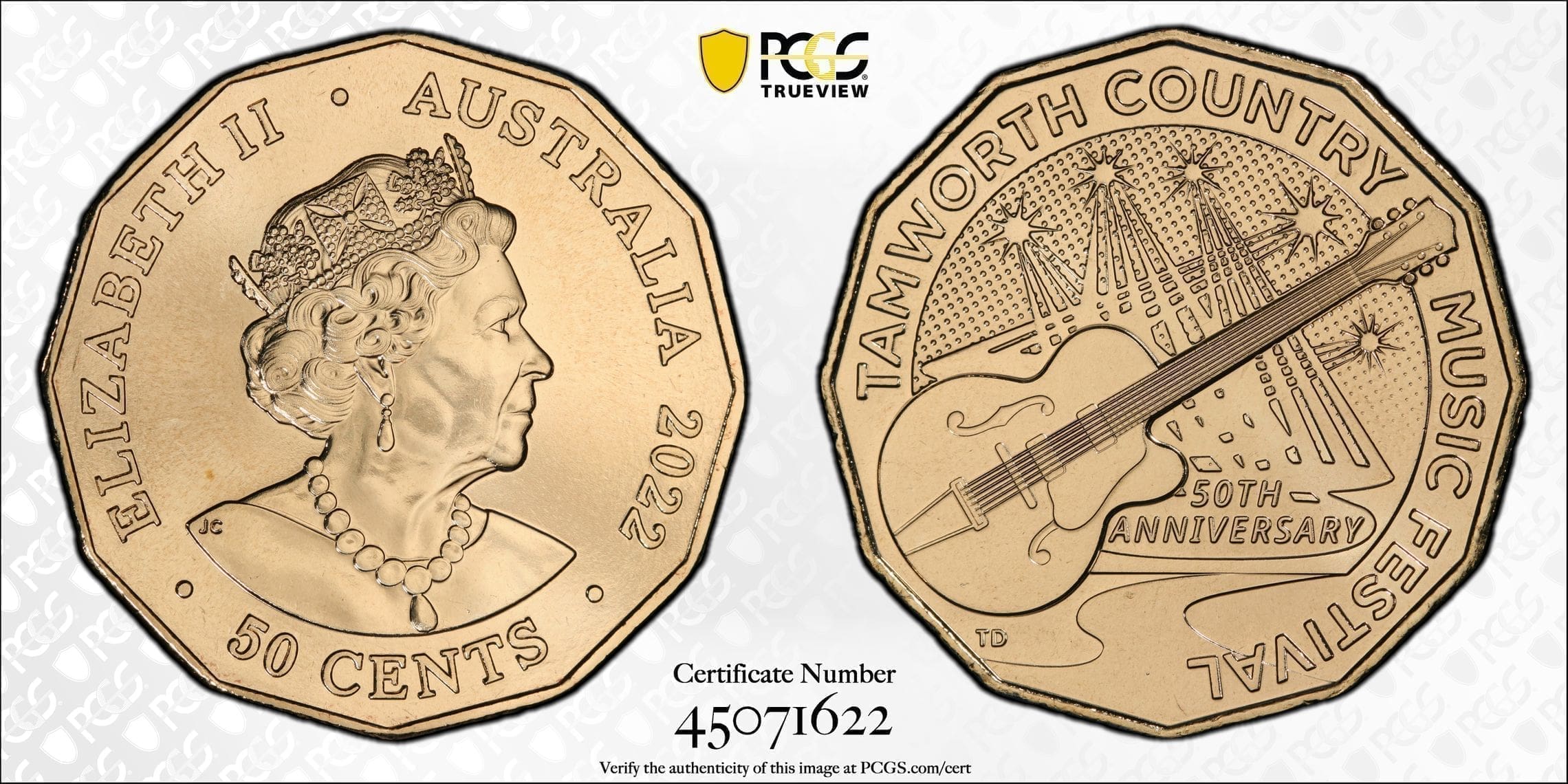 MS68 2022 50c Tamworth Country Music Festival Coin