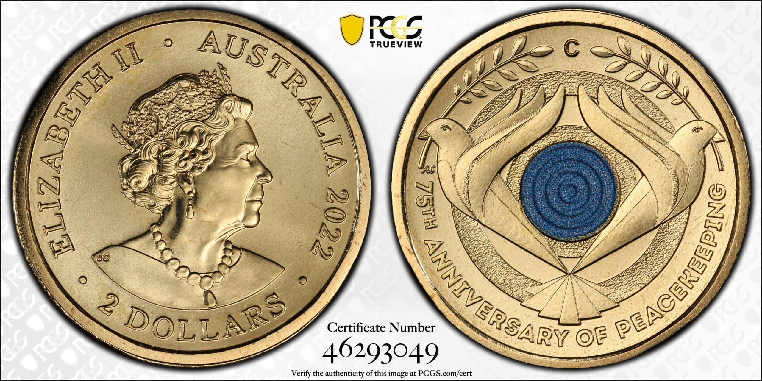 MS68-C 2022 $2 75th Anniversary of Peacekeeping C Mint Coin
