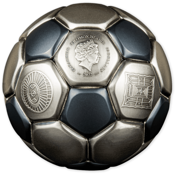 2022 $10 FIFA World Cup Football Qatar 3oz Silver Spherical Coin - Image 2