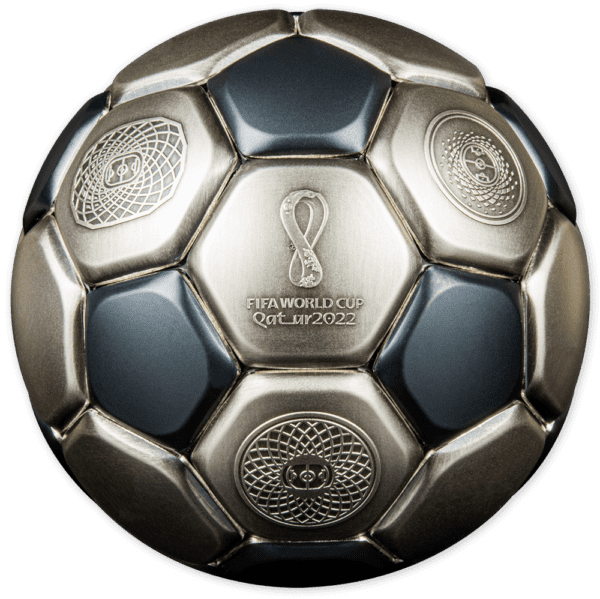 2022 $10 FIFA World Cup Football Qatar 3oz Silver Spherical Coin