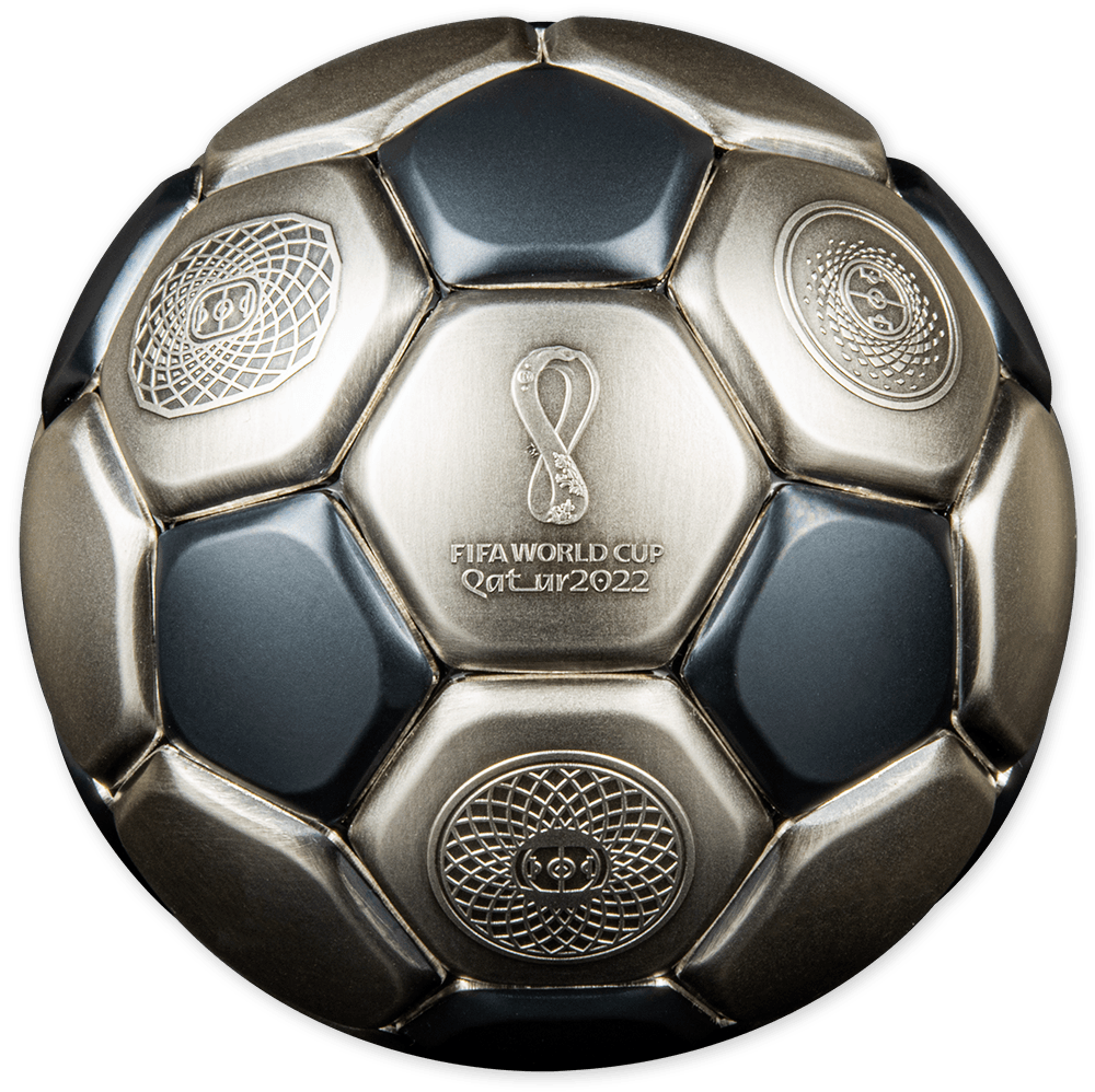 2022 $10 FIFA World Cup Football Qatar 3oz Silver Spherical Coin
