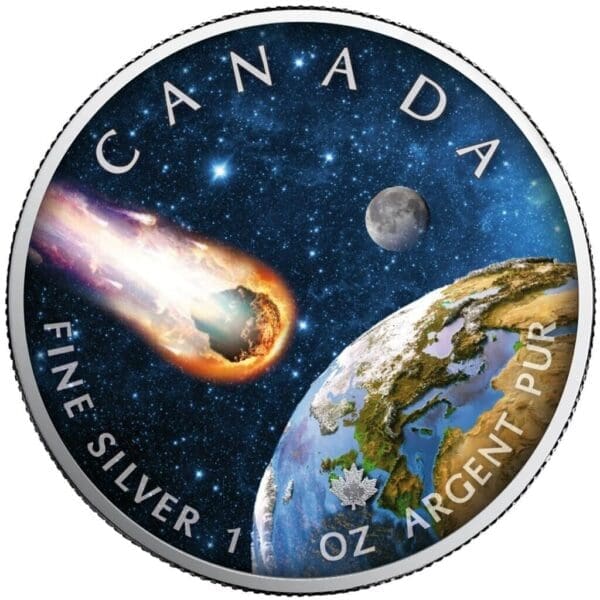 2023 $5 Meteorite - The Universe 1oz Silver Maple Leaf Coin