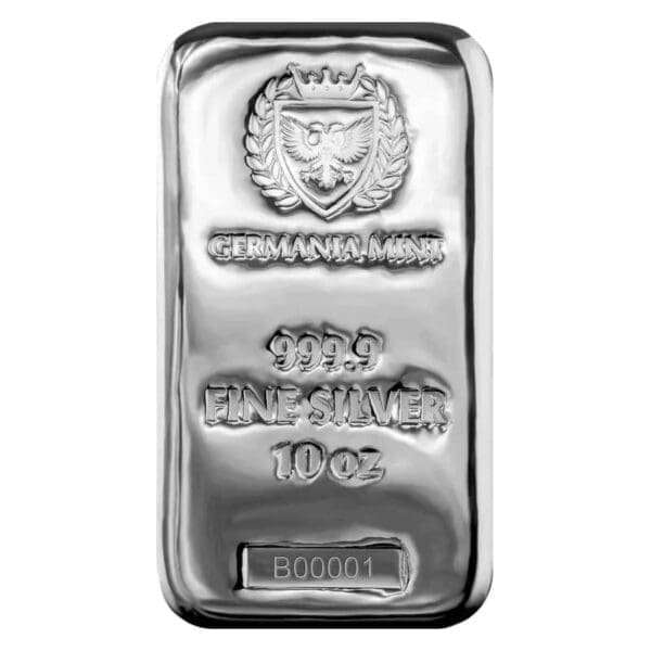 Germania Mint 10oz Silver Bullion Cast Bar