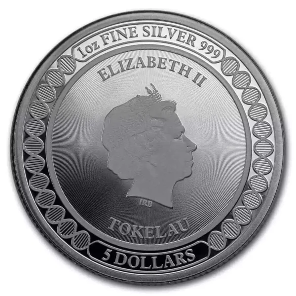 2019 $5 Equilibrium Butterfly 1oz Silver Prooflike Coin Obverse View