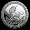 2019 Unicorn 25th Anniversary Restrike 1oz Silver PU Coin Reverse View