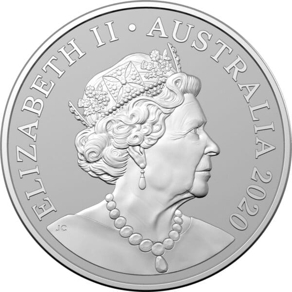 2020 $1 Red Kangaro - Kangaroo Series 1oz Silver Frosted UNC Coin Obverse View