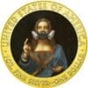2020 $1 Salvator Mundi Respirator - Quarantined Art 1oz Silver Gilded Coin Reverse View