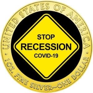 2020 $1 Stop Recession 1oz Silver Gilded American Eagle Coin