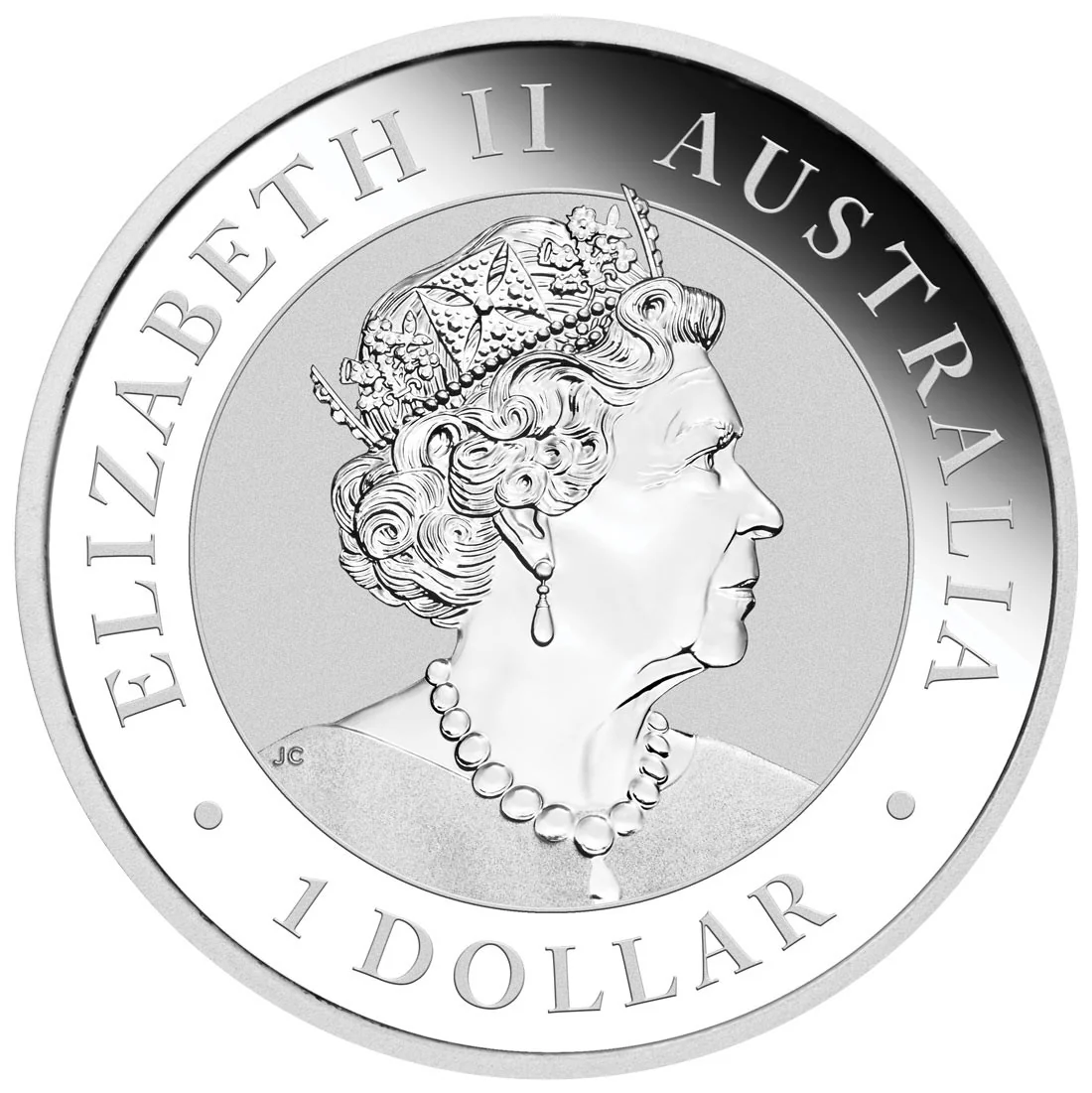 2020 $1 Wedge-Tailed Eagle 1oz Silver BU Round Obverse View