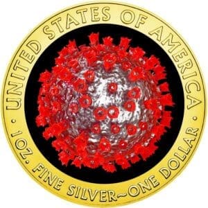 2020 $1 Coronavirus World Quarantine 1oz Silver American Eagle Gilded Coin