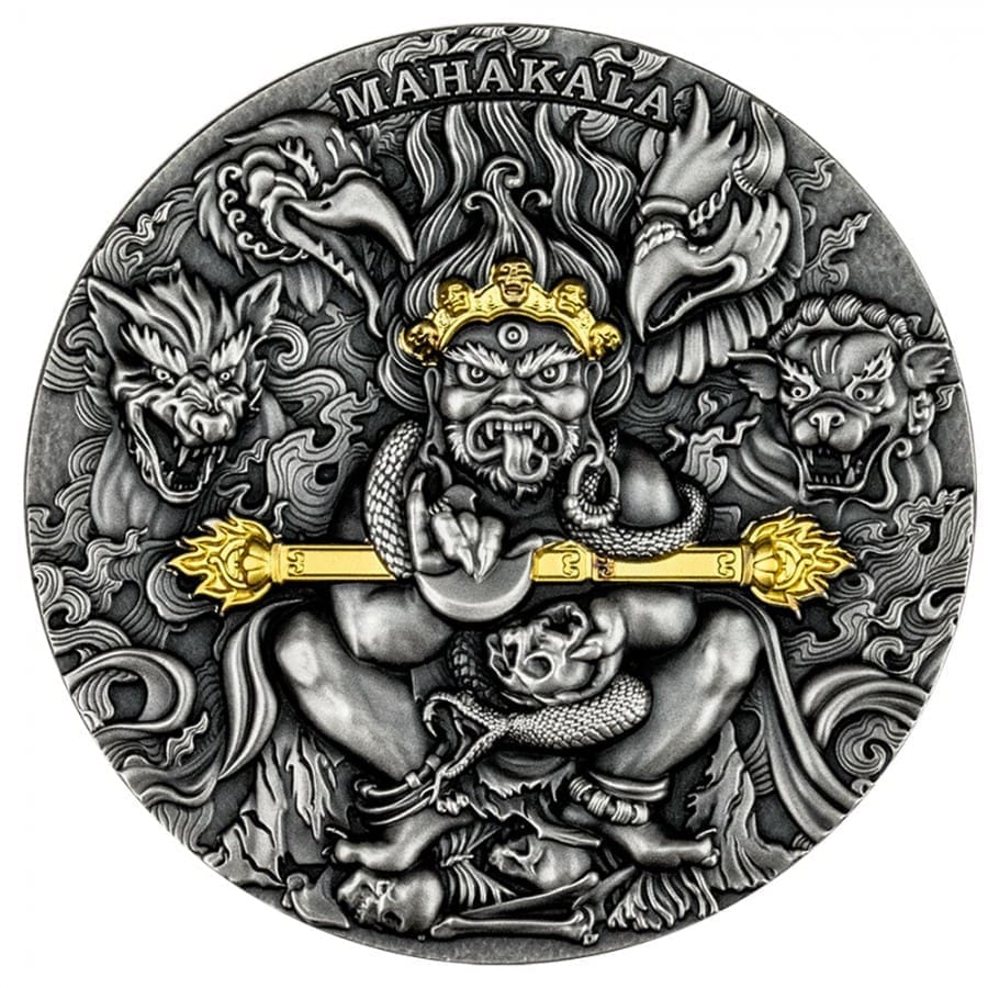 2020 Mahakala 2oz Gilded Silver Coin Reverse View