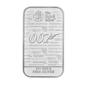 2020 No Time To Die - 007 James Bond 1oz Silver Bar