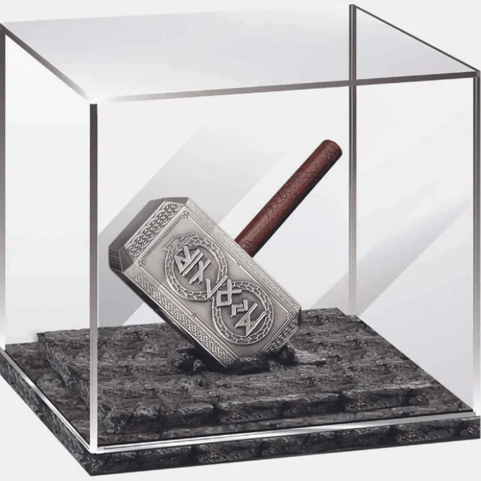2021 $10 Thor Hammer Mjölnir 500g Silver Coin - Cased View