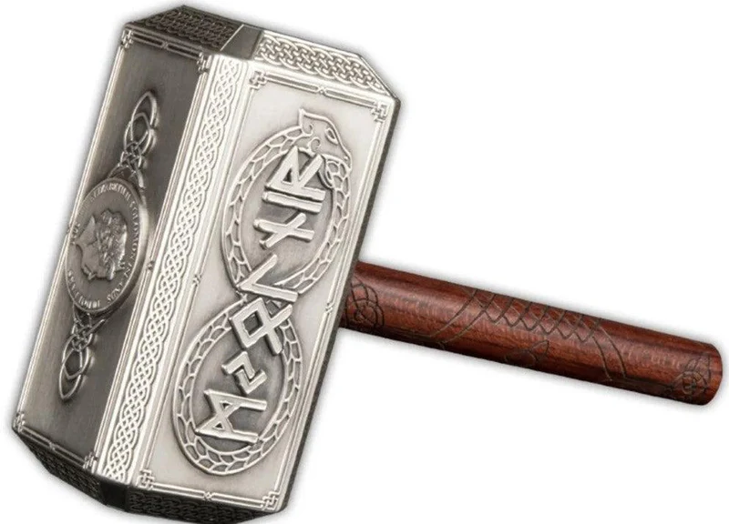 2021 $10 Thor Hammer Mjölnir 500g Silver Coin - Sode View 2