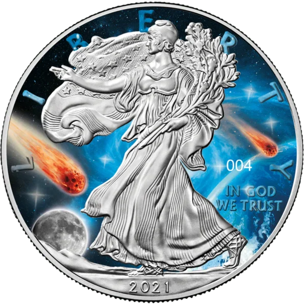 2021 Glowing Galaxy III 1oz American Eagle Coin Reverse View