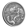 2021 Pacific Mermaid 1oz Silver Antiqued Coin Tilted Reverse View