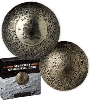2022 $5 Mercury Sphere 1oz Silver Antiqued Coin